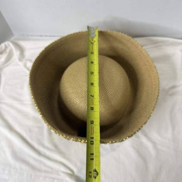 VTG Whittall & Shon Church Derby Pillbox Gold Button Sequins Statement Piece W main image 12